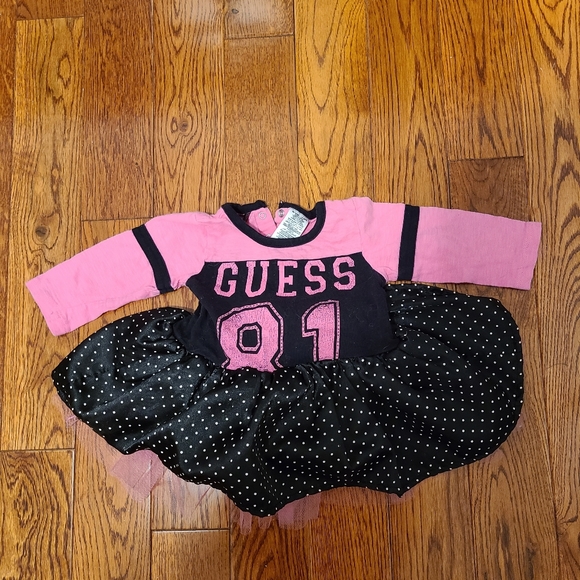 🌟5/$25 Guess Pink and Black Dress Size 12 months - Picture 2 of 4